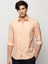 Men Peach Checked Casual Casual Shirts-TRUJETTWILL-5481-Peach
